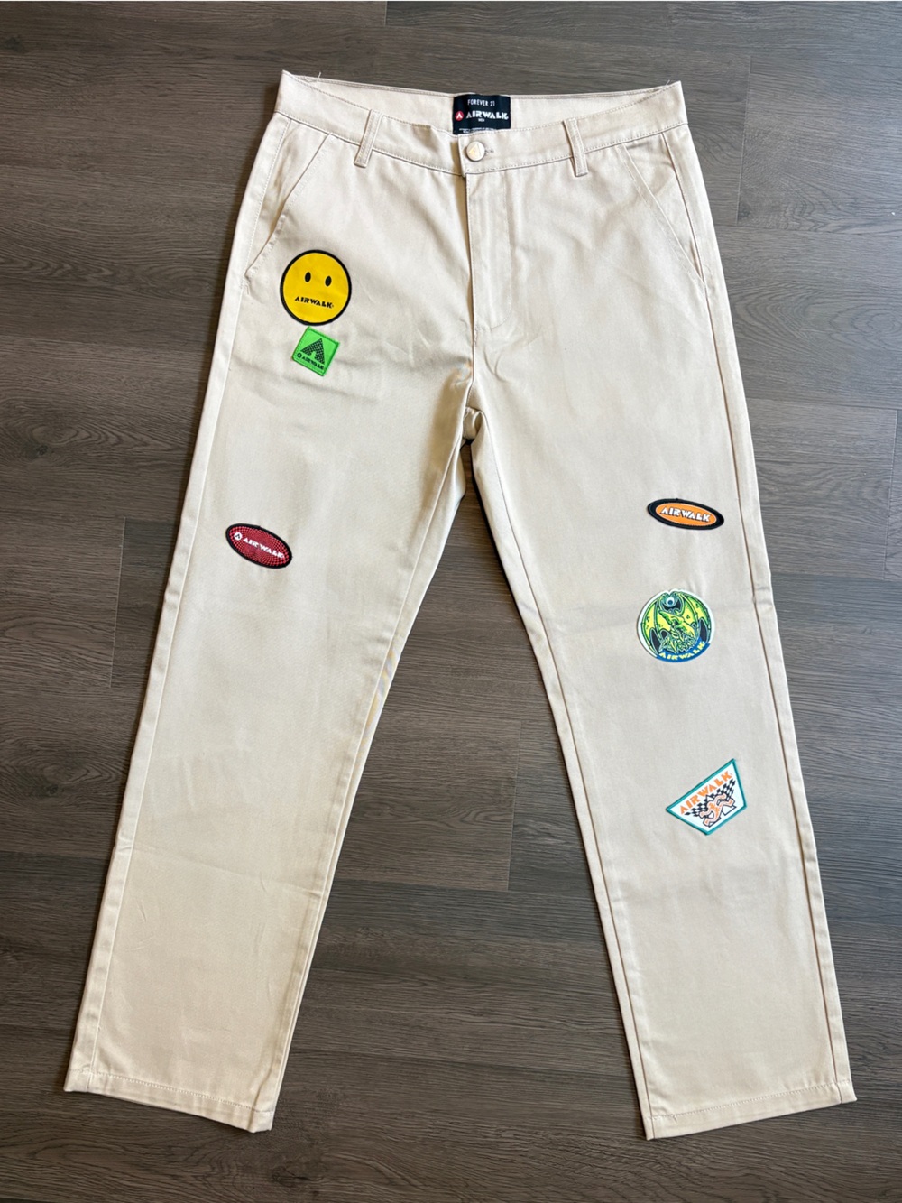 Airwalk Beige Patchwork Straight Pants